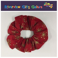 Scrunchie - Gold Snowflakes on Red Scrunchie - Gold Snowflakes on Red